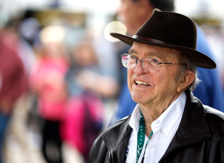 Jack Roush looks on at Kansas Speedway.