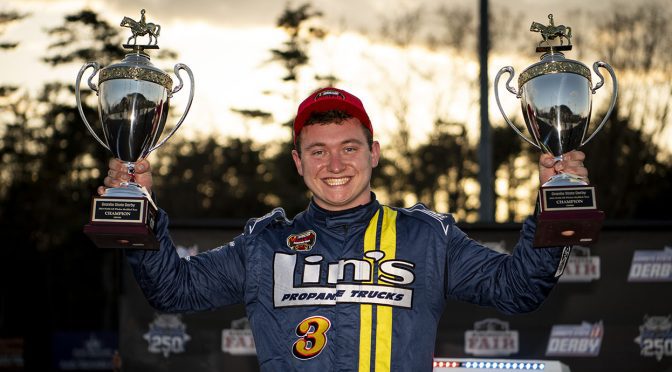 Featured image for The return of a legend: Jake Johnson brings Ole Blue back to Victory Lane during Granite State Derby