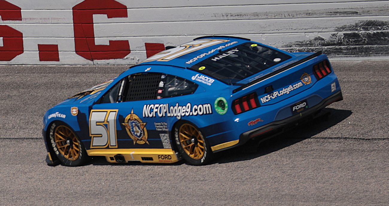 Justin Haley competes in a NASCAR Cup Series race at Darlington.