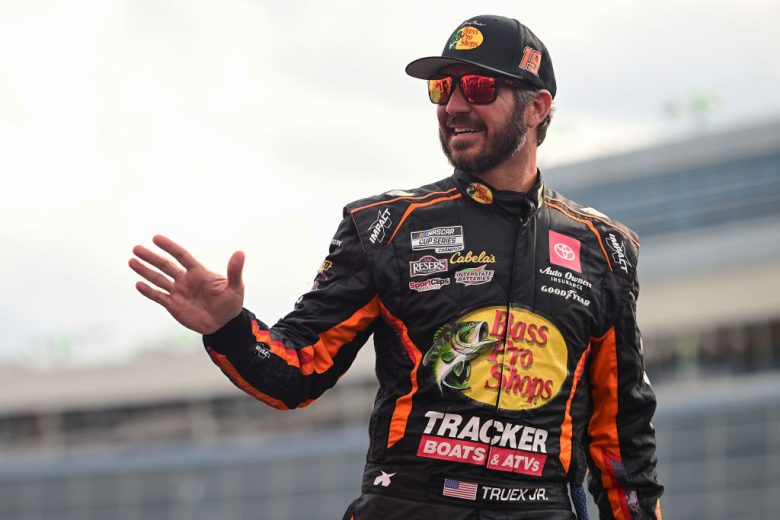 Martin Truex Jr. waves to fans