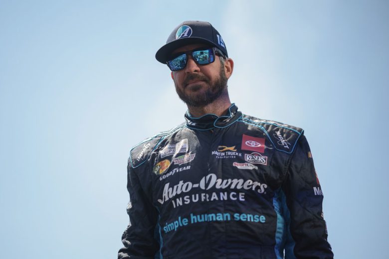 Truex looks on