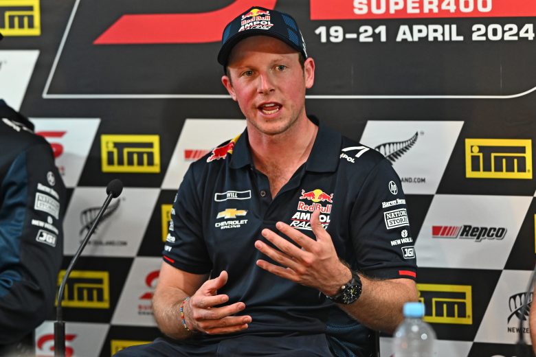 Will Brown speaks during a Supercars press conference.