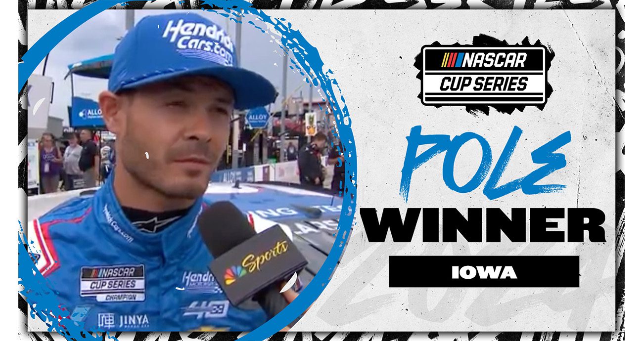 Kyle Larson claims first Cup Series pole at Iowa NASCAR