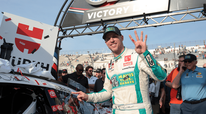Featured image for Advance to Victory Lane: Denny Hamlin to pick up fourth lobster, win of 2024