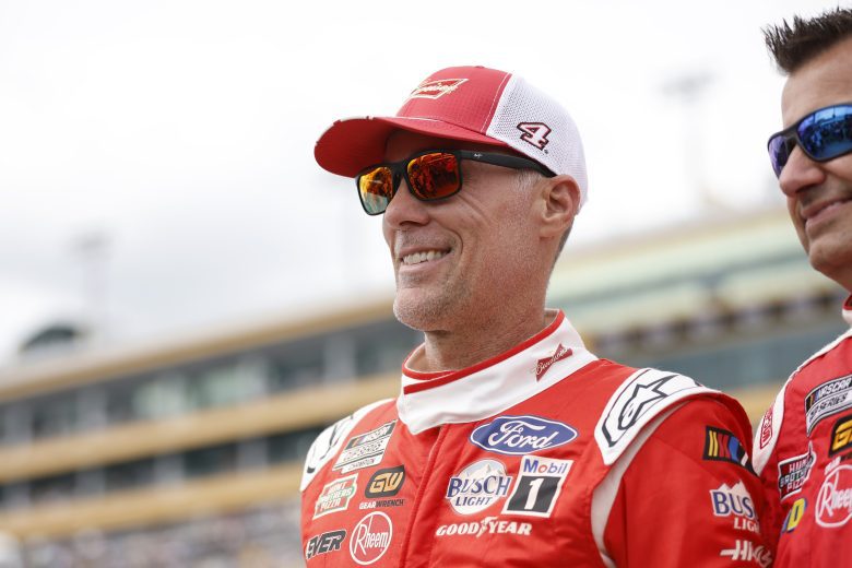Kevin Harvik looks on at Homestead-Miami speedway.
