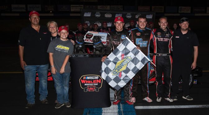 Featured Image for One for the family: Trevor Catalano hangs on for emotional Whelen Modified Tour win at Monadnock Speedway