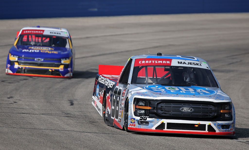 Ty Majeski drives at Milwaukee.