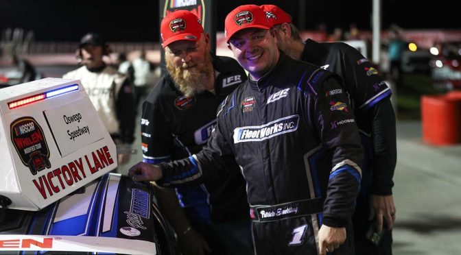 Featured image for Hitting his stride: Another win thrusts Patrick Emerling into NASCAR Whelen Modified Tour title conversation