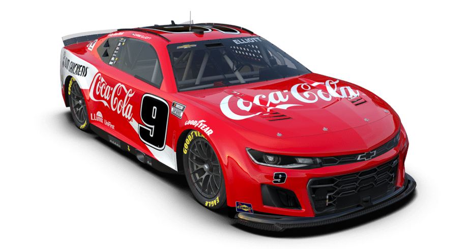 A general rendition of Chase Elliott's Coca-Cola paint scheme for Richmond Raceway.