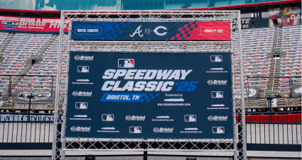 Scenes from MLB announcement at Bristol Motor Speedway