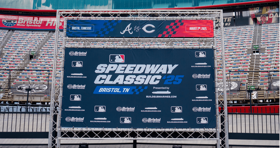 General view of the Speedway Classics sign at Bristol Motor Speedway.