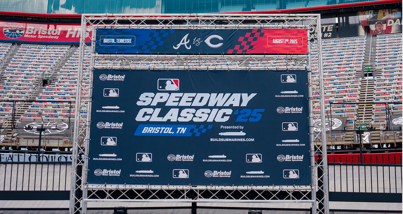 General view of the Speedway Classics sign at Bristol Motor Speedway.
