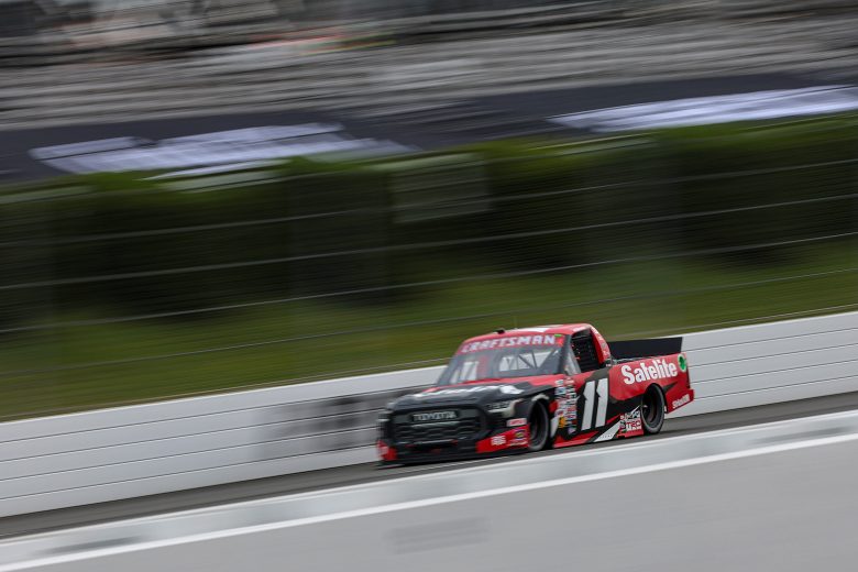 Corey Heim drives at Pocono Raceway.