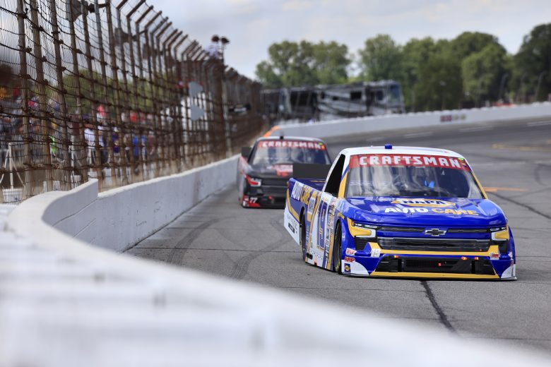 Christian Eckes leads to the Truck Series field.