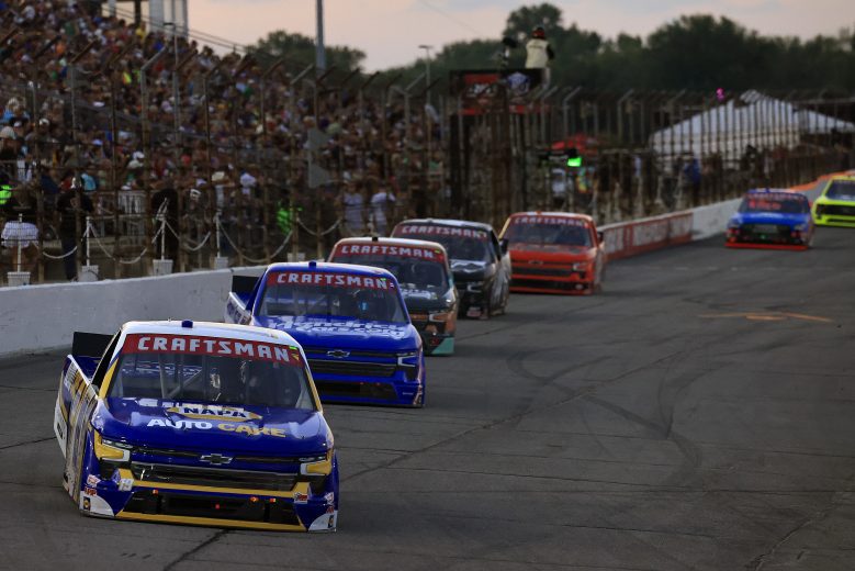 Christian Eckes leads the field at IRP.
