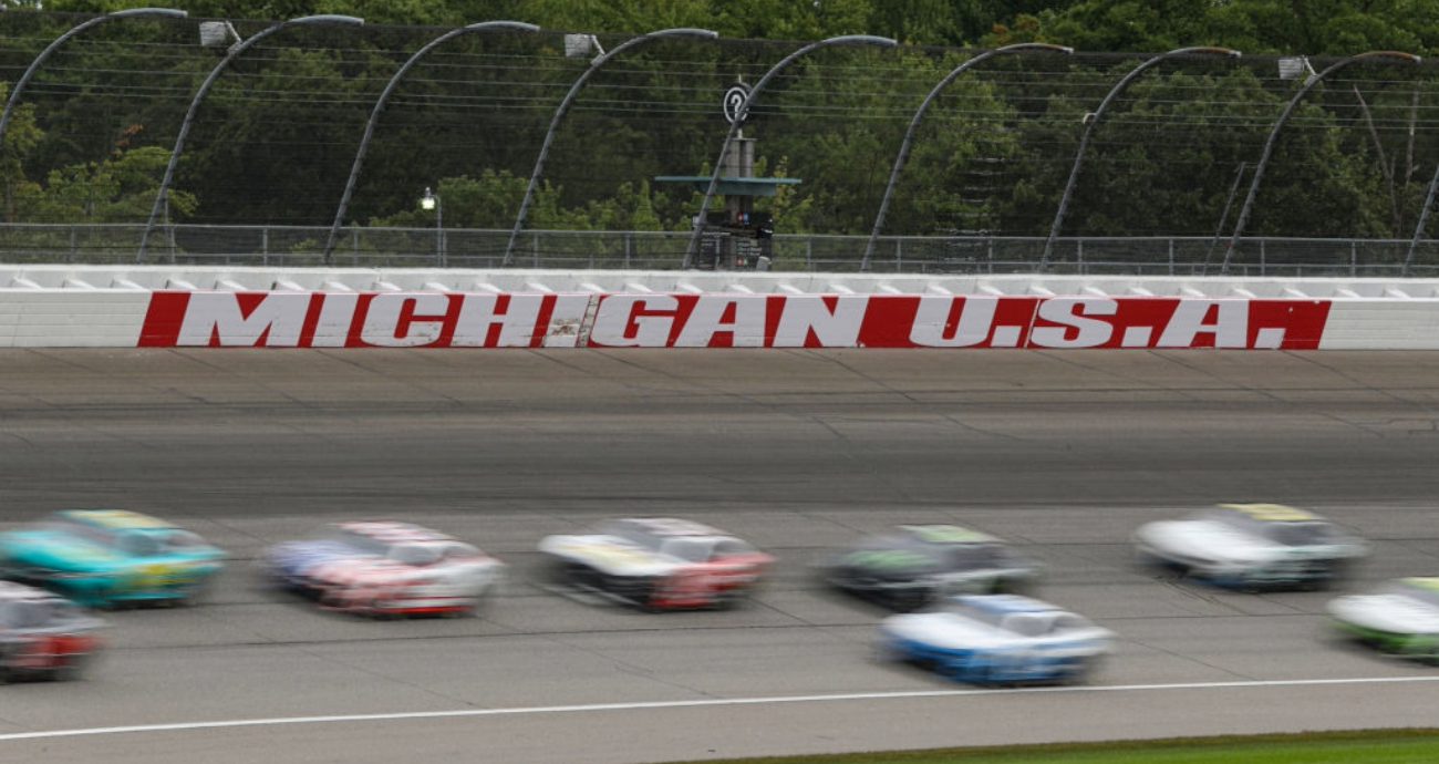 A general view of racing at Michigan.