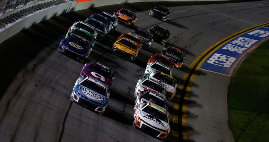 NASCAR Cup Series cars at Daytona.