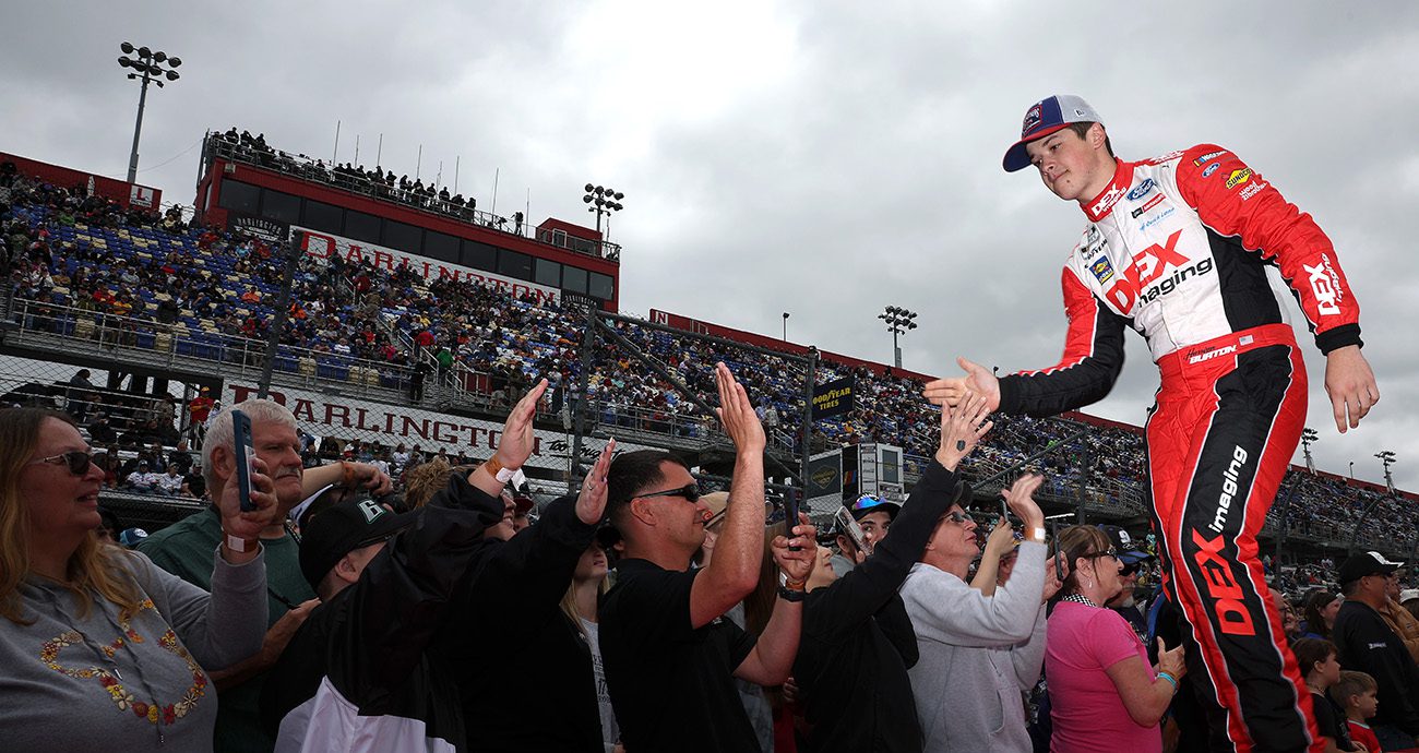 harrison burton high fives fans