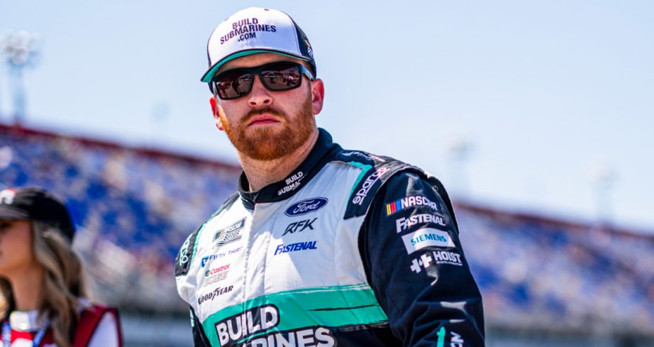 chris buescher looks on at darlington