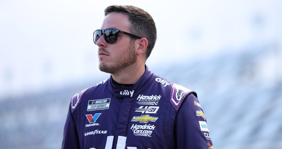 Alex Bowman looks on before a NASCAR Cup Series race.