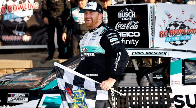 Chris Buescher moves Shane van Gisbergen on final lap, wins in OT at Watkins Glen