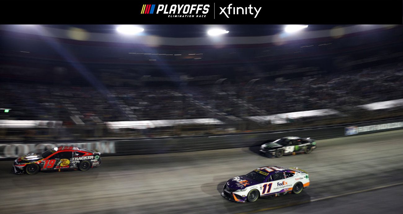 hamlin truex and gibbs race at bristol