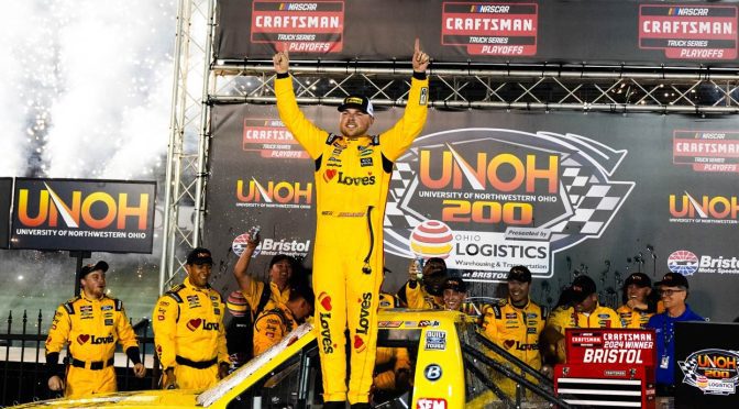 Featured Image for Layne Riggs goes back-to-back with Bristol Truck Series win