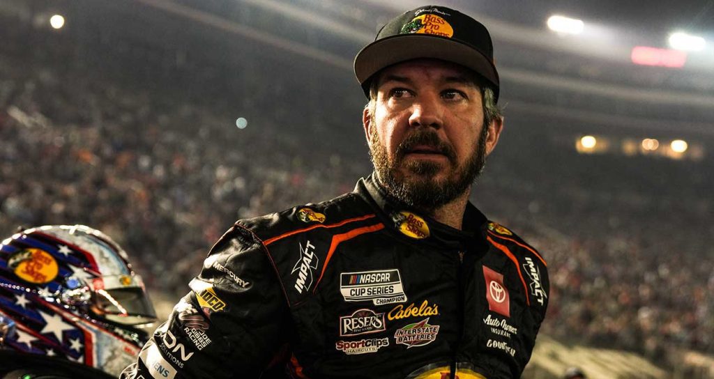 Martin Truex Jr.'s emotion after exiting his No. 19 Toyota on pit road at Bristol Motor Speedway