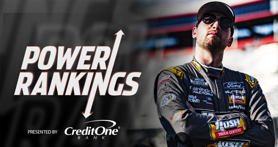 Chase Briscoe flanked by NASCAR Power Rankings graphic.