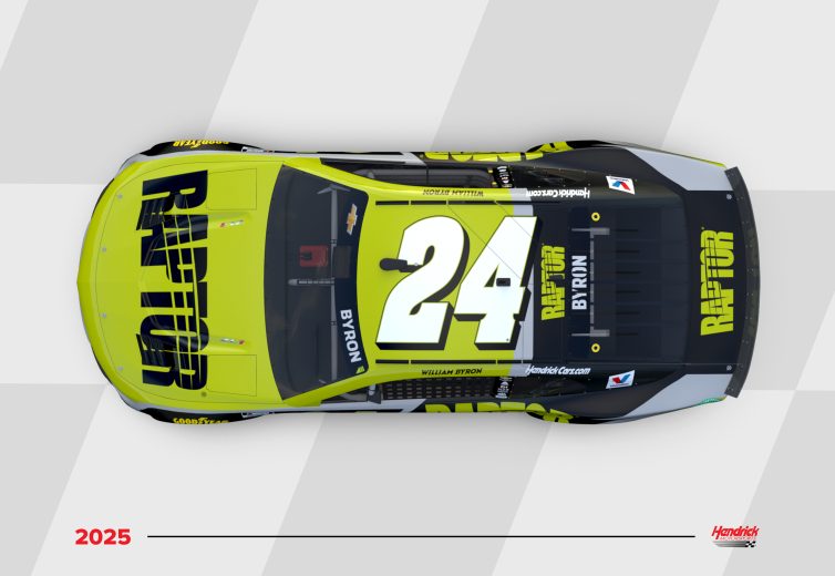 A general rendition of William Byron's 2025 Raptor paint scheme.