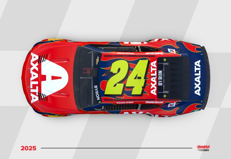 A general rendition of William Byron's 2025 Axalta paint scheme.