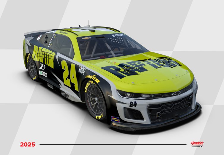 A general rendition of William Byron's 2025 Raptor paint scheme.