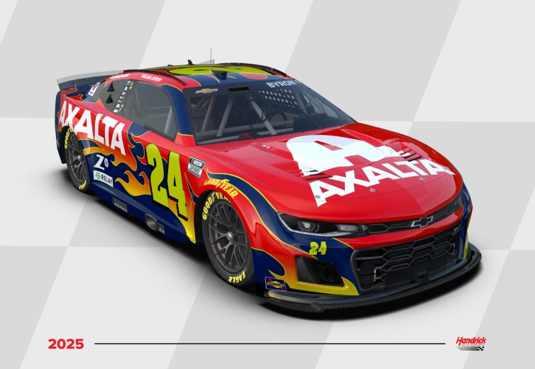 A general rendition of William Byron's 2025 Axalta paint scheme.