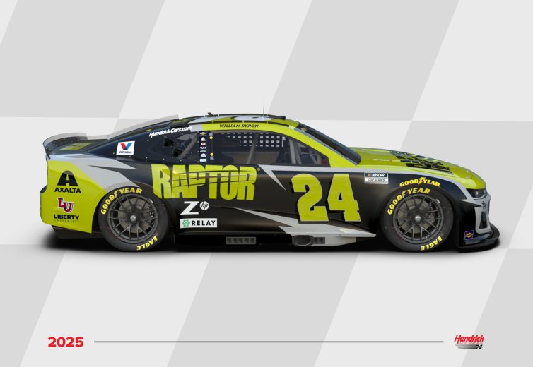 A general rendition of William Byron's 2025 Raptor paint scheme.