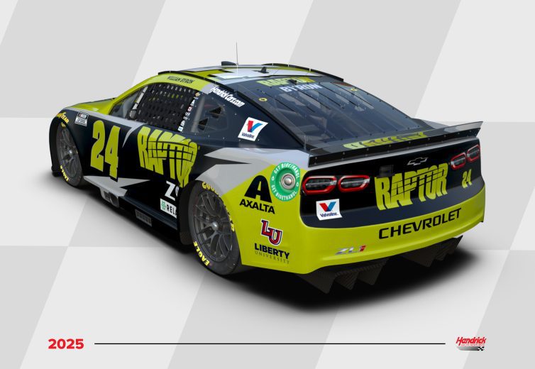A general rendition of William Byron's 2025 Raptor paint scheme.
