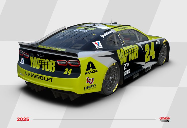 A general rendition of William Byron's 2025 Raptor paint scheme.