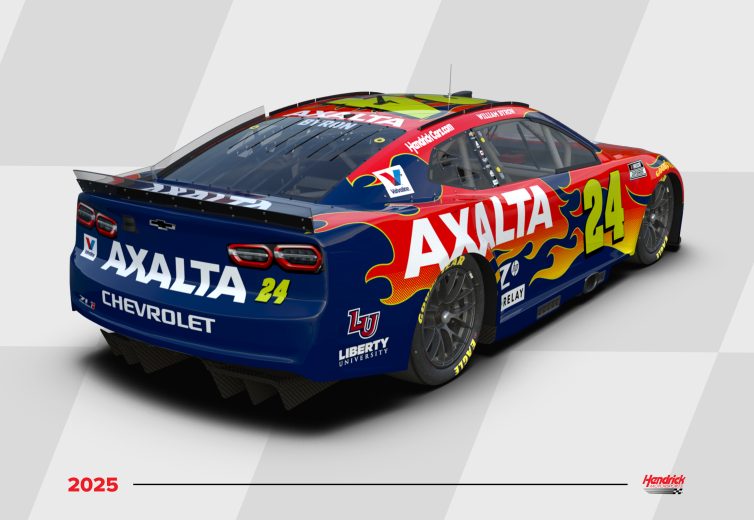 A general rendition of William Byron's 2025 Axalta paint scheme.