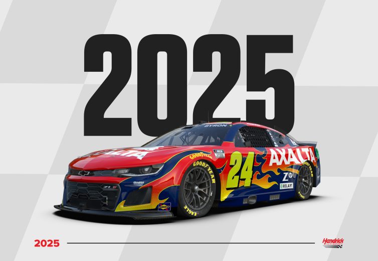A general rendition of William Byron's 2025 Axalta paint scheme.