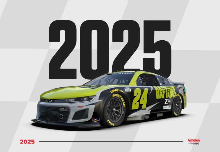 A general rendition of William Byron's 2025 Raptor paint scheme.