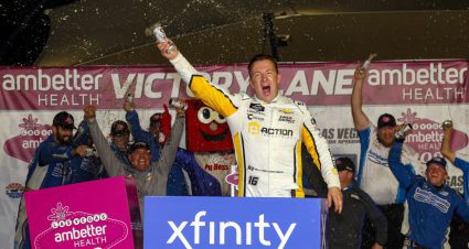 AJ Allmendinger fends off Sieg for Las Vegas win, clinches Xfinity Series title shot