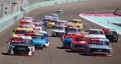 The NASCAR Craftsman Truck Series competes in a playoff race at Homestead-Miami.