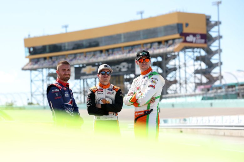 Ty Majeski, Jake Garcia and Ben Rhodes look on at Homestead-Miami.