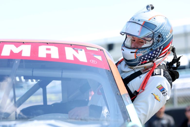 Marco Andretti climbs into his truck at Homestead-Miami.
