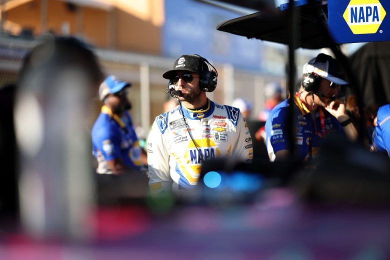 Chase Elliott looks on during practice at Homestead-Miami Speedway.