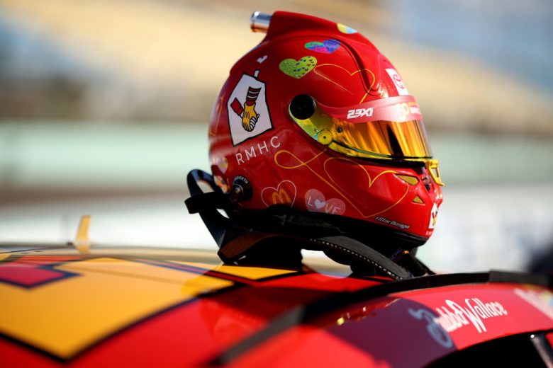 A general view of Bubba Wallace's No. 23 driver's helmet.