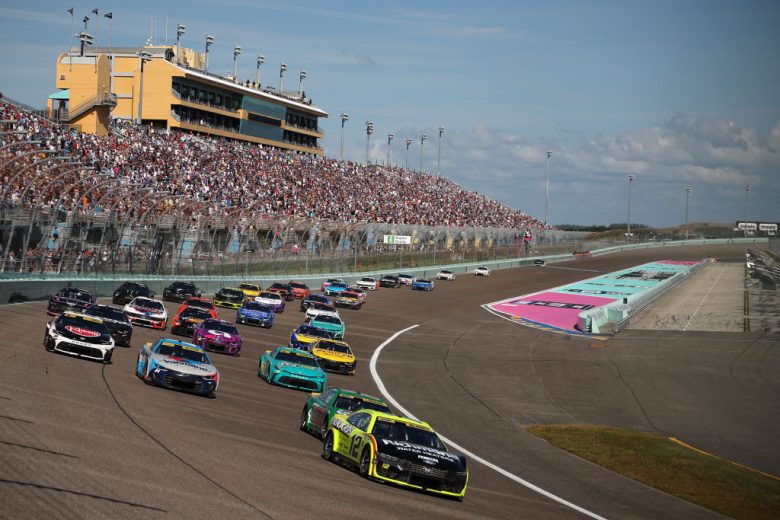 A general view of the grandstands at Homestead-Miami Speedway as NASCAR Cup Series cars race.