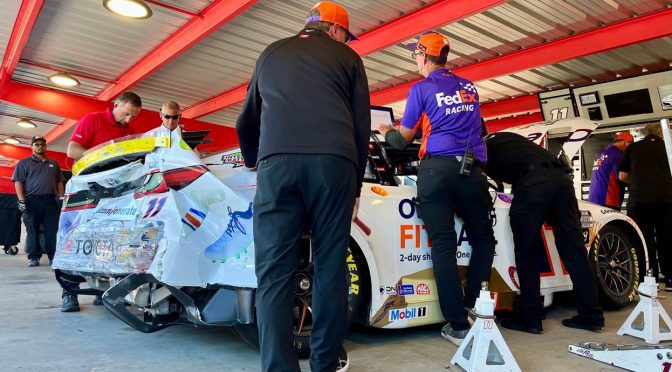 Featured image for Denny Hamlin crashes in pivotal Martinsville practice