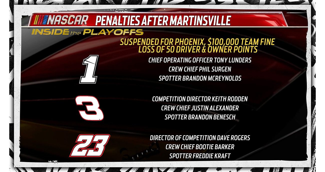 Steve Letarte breaks down post-Martinsville penalties | NASCAR