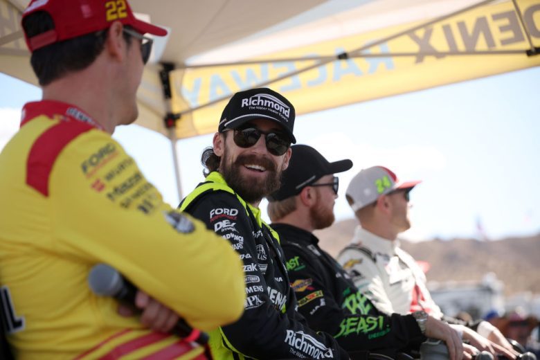 Joey Logano, Ryan Blaney, Tyler Reddick and William Byron look on at Phoenix.