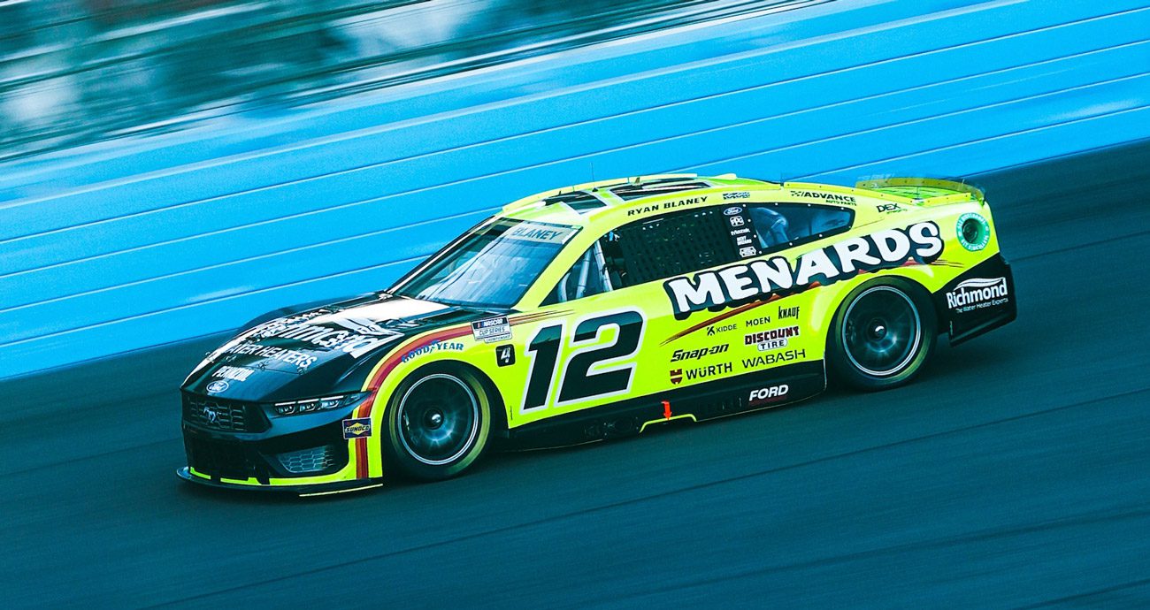 Ryan Blaney drives a NASCAR Cup Series car at Phoenix.